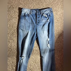 Women's Blue Distressed Jeans